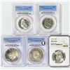 Image 1 : 1955-1977 Set (5) 3 Franklin 50C, 2 Ike $1 PR, MS