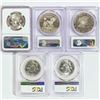 Image 2 : 1955-1977 Set (5) 3 Franklin 50C, 2 Ike $1 PR, MS