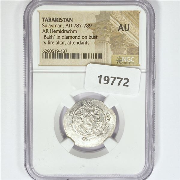 AD 787-789 Tabaristan AR Hemidrachm NGC AU