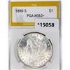 1890-S Morgan Silver Dollar PGA MS63+