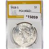 1928-S Silver Peace Dollar PGA MS63+