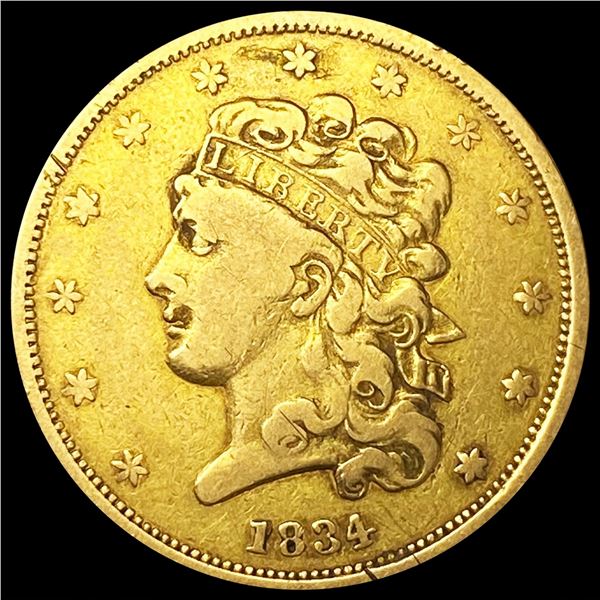 1834 $5 Gold Half Eagle NICE CIRCULATED