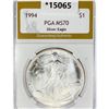 1994 American Silver Eagle PGA MS70
