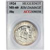 1924 Huguenot Half Dollar ACG MS60