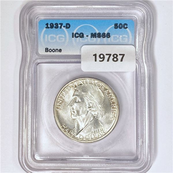 1937-D Boone Half Dollar ICG MS66