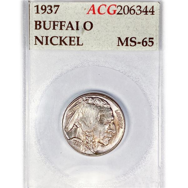 1937 Buffalo Nickel ACG MS65