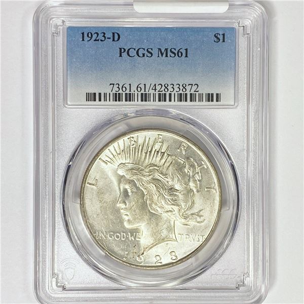 1923-D Silver Peace Dollar PCGS MS61