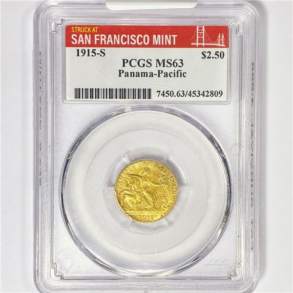 1915-S Pan-Pac $2.50 Gold Quarter Eagle PCGS MS63