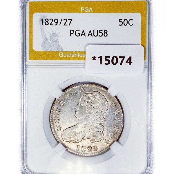 1829/27 Capped Bust Half Dollar PGA AU58