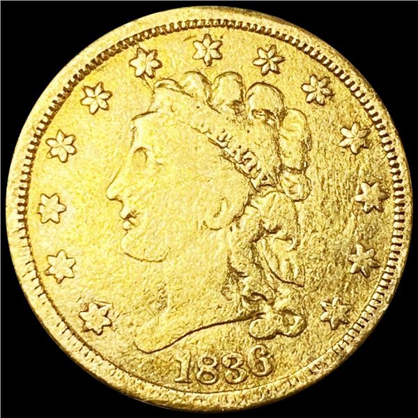 1836 $2.50 Gold Quarter Eagle NICE CIRCULATED