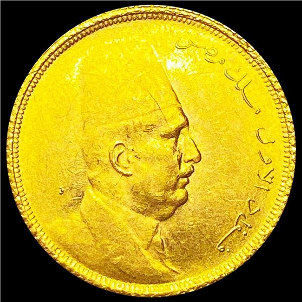 Egypt .875 Gold 20 Piastres CHOICE BU