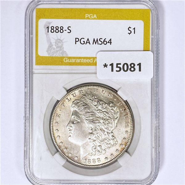 1888-S Morgan Silver Dollar PGA MS64