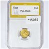 1855 Rare Gold Dollar PGA MS63+