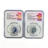 Image 1 : 2023 (2) 1oz G.B. S2Â£ NGC GEM UNC Q. Elizabeth