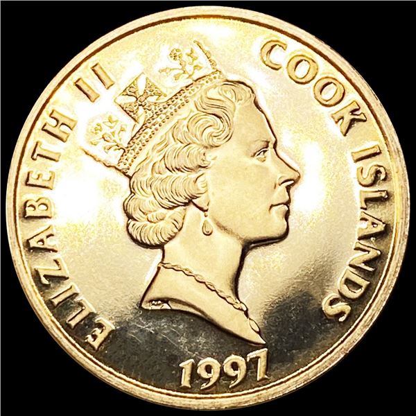 1997 Cook Isles .08oz Gold $50 GEM PROOF