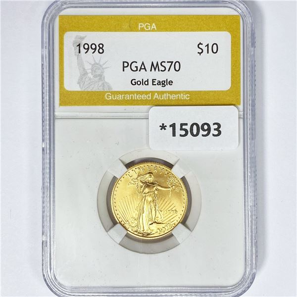 1998 $10 1/4oz American Gold Eagle PGA MS70