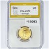 1998 $10 1/4oz American Gold Eagle PGA MS70