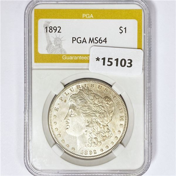 1892 Morgan Silver Dollar PGA MS64