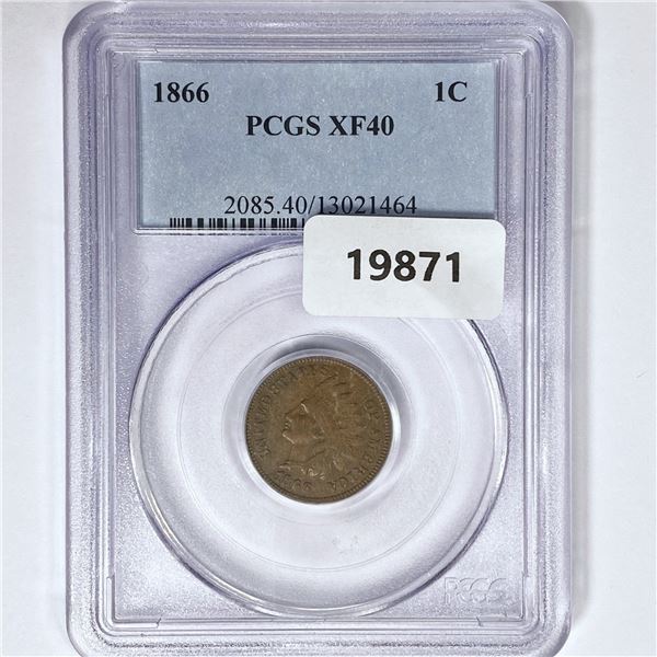 1866 Indian Head Cent PCGS XF40