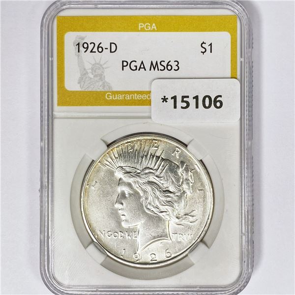 1926-D Silver Peace Dollar PGA MS63