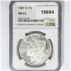 Image 1 : 1880-CC Morgan Silver Dollar NGC MS62