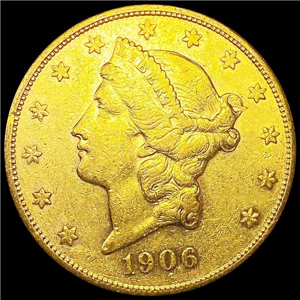 1906-S $20 Gold Double Eagle CLOSE UNCIRCULATED