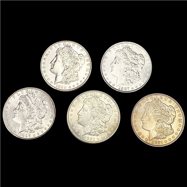 (5) Morgan Silver Dollars (1887, 1896, 1898, 1921
