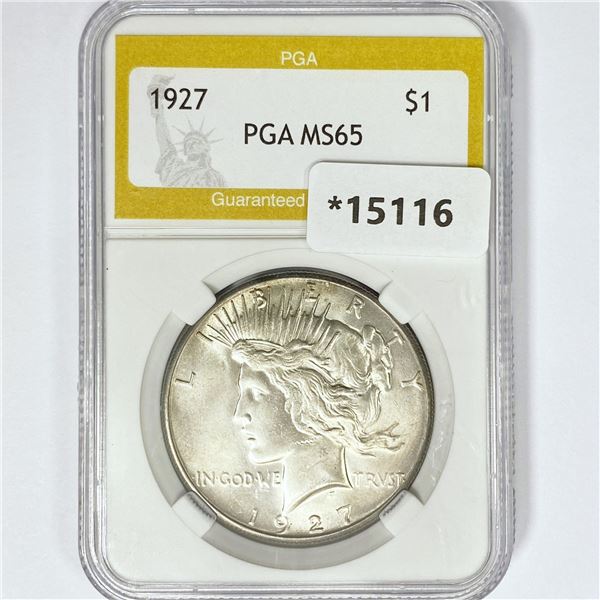 1927 Silver Peace Dollar PGA MS65