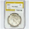 1927 Silver Peace Dollar PGA MS65
