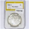 1880-S Morgan Silver Dollar PGA MS65+