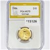1986 $10 1/4oz American Gold Eagle PGA MS70
