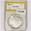 1881-O Morgan Silver Dollar PGA MS64