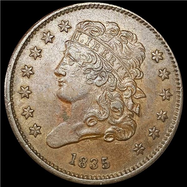 1835 Braided Hair Half Cent UNCIRCULATED