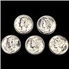5 1940's Mercury Dimes 1941, 1942, 1943 1943-D