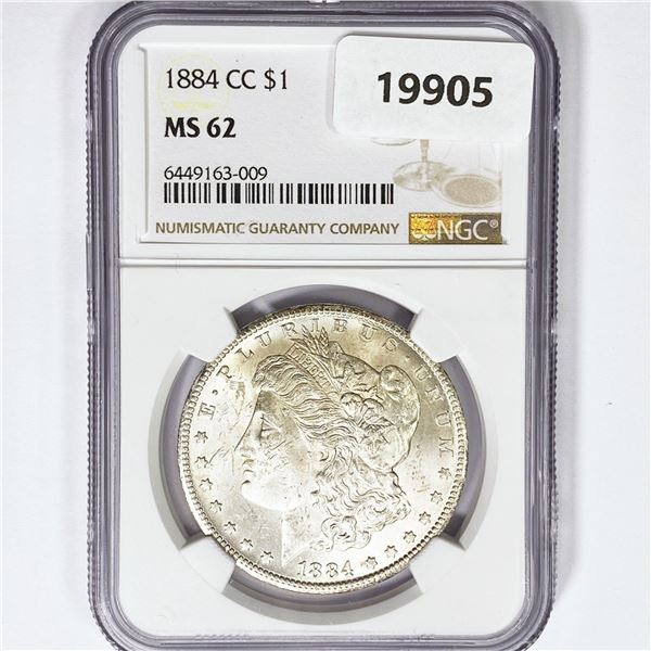 1884-CC Morgan Silver Dollar NGC MS62