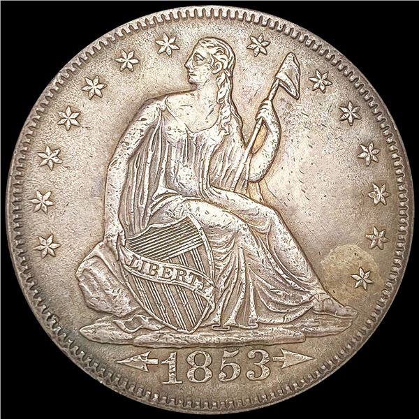 1853 Arws & Rays Seated Liberty Half CLOSE UNC