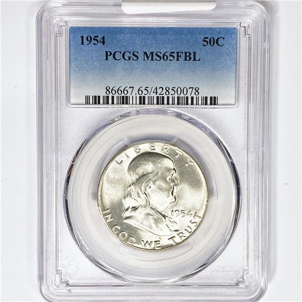 1954 Franklin Half Dollar PCGS MS65 FBL