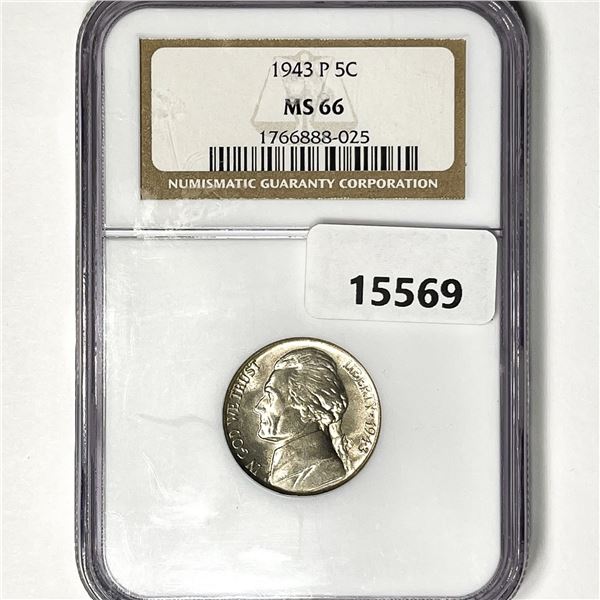 1943 P Jefferson Nickel NGC MS66