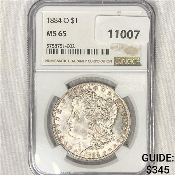 1884-O Morgan Silver Dollar NGC MS65