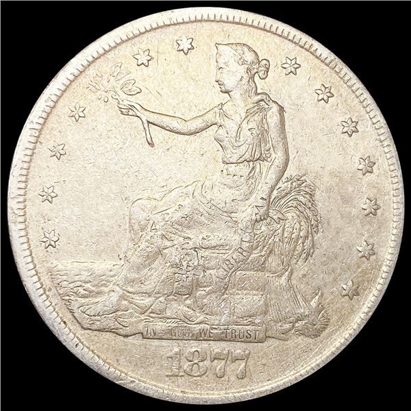 1877-S CHOP Silver Trade Dollar ABOUT UNC