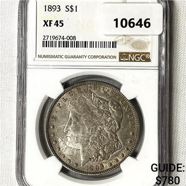 1893 Morgan Silver Dollar NGC XF45