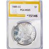 Image 1 : 1885-CC Morgan Silver Dollar PGA MS65