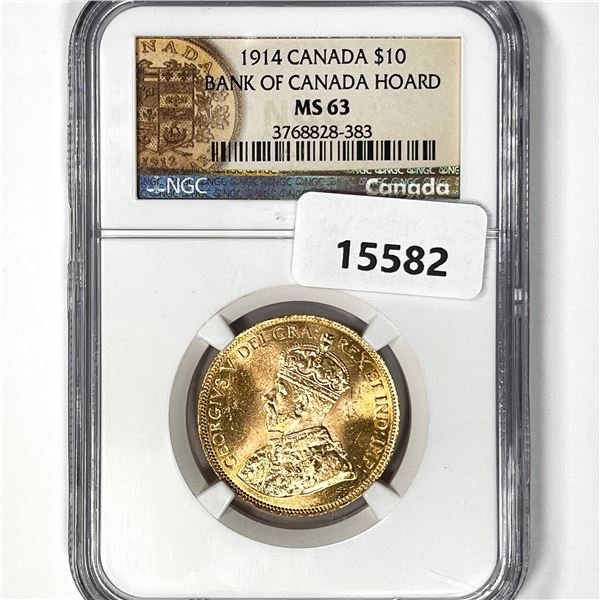 1914 Canada Gold $10 NGC MS63 Bank of Canada