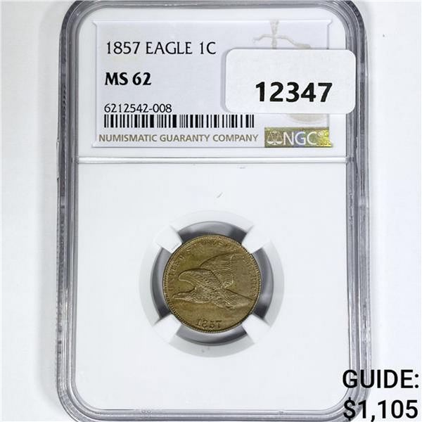 1857 Flying Eagle Cent NGC MS62