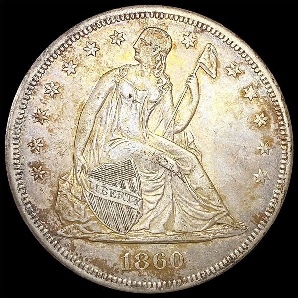 1860-O Seated Liberty Dollar CLOSE UNCIRCULATED