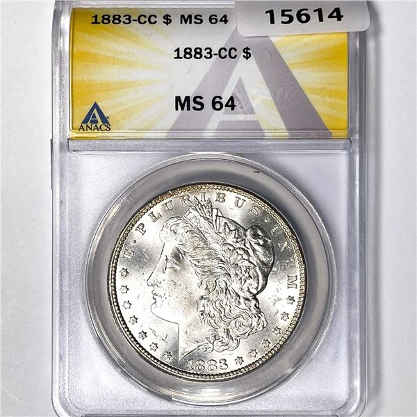 1883-CC Morgan Silver Dollar ANACS MS64