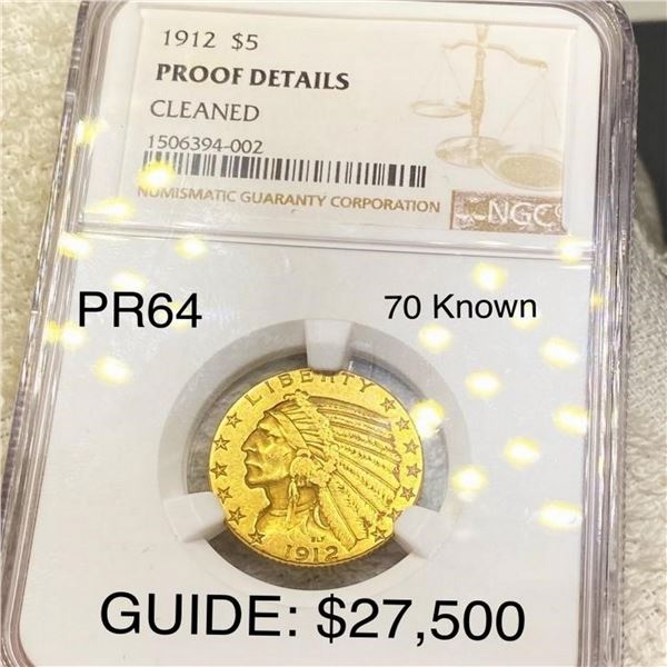 1912 $5 Gold Half Eagle NGC PROOF Details