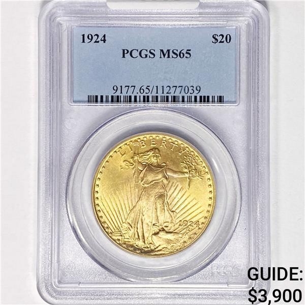 1924 $20 Gold Double Eagle PCGS MS65