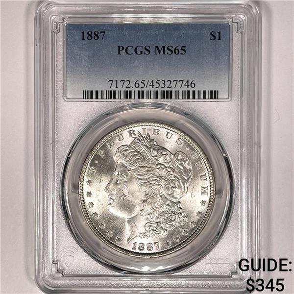 1887 Morgan Silver Dollar PCGS MS65