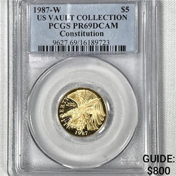 1987-W $5 1/10OZ AGE Constitution PCGS PR69 DCAM